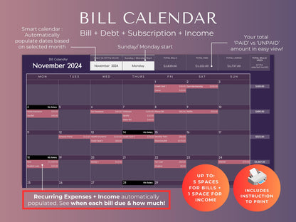 Biweekly/Fortnightly Budget Spreadsheet Planner: Income & Expense Tracker