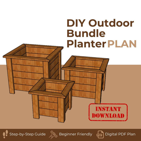 Outdoor Planter Plan Collection | DIY Flower Box & Herb Garden | Patio Decor PDF