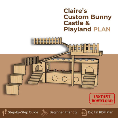 Custom Bunny Playground Plan for Claire – Castles, Tunnel, Platforms & Sleepy Area