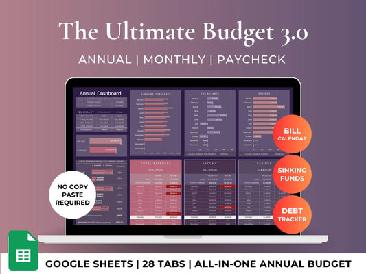 Ultimate Annual Budget Planner Google Sheets Financial Planner