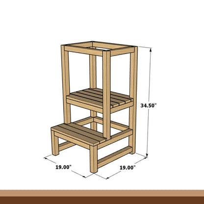 DIY Toddler Helper Stool Plan: Kitchen & Bathroom Step Stool (PDF Download)