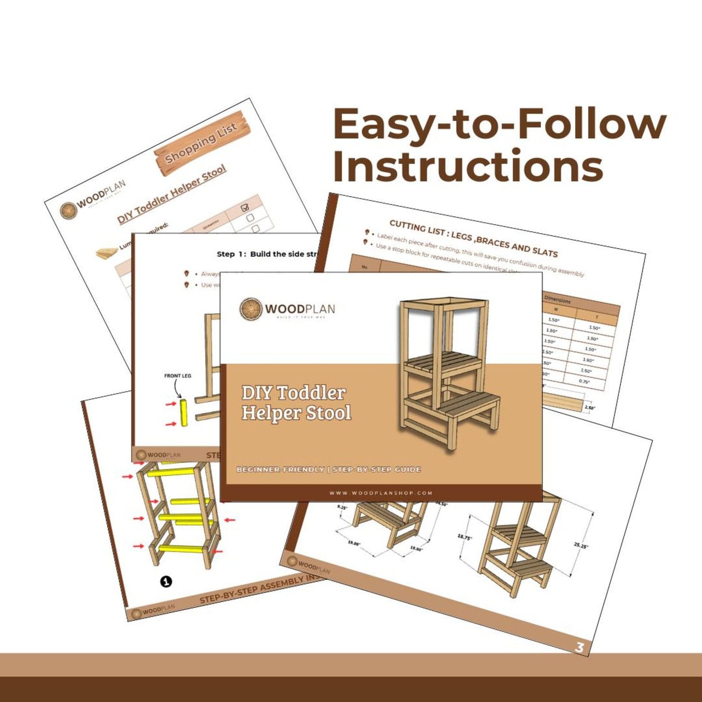DIY Toddler Helper Stool Plan: Kitchen & Bathroom Step Stool (PDF Download)